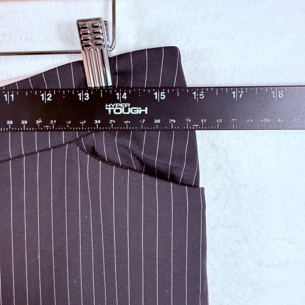 Chico's Pinstripe Trousers Womens 0 4 Black Slim Leg Corporate Stretch Suit NEW - Picture 5 of 9